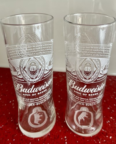 Budweiser half pint glasses - 2x,