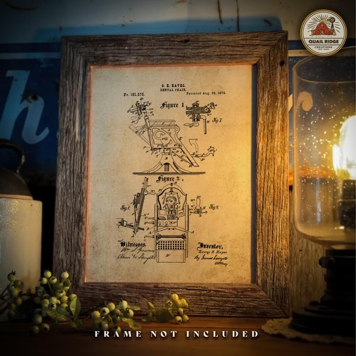 Dentist chair patent print - chair,
