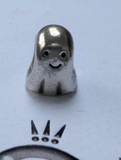 Genuine Pandora silver Halloween Ghost Charm ?  Rare And Retired Charm 