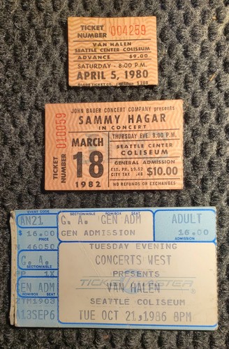 Van halen concert ticket - ticket, stubs