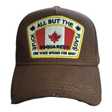 Dsquared2 All But The Flag Brown Cap Embroidered Canada Patch Unisex Hat