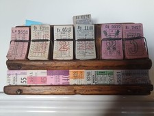 Vintage Wooden Bus Ticket Rack With Over 500 Tickets (B41)