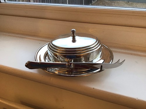 Yeoman silver plate cheese - plate,