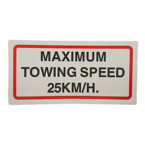 Maximum towing speed 25km - maximum,