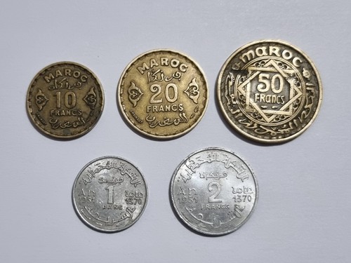 Lot old moroccan coins 50 - of,