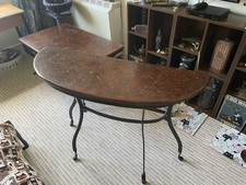 Pair Of Wood And Metal Tables