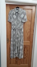 Beautiful Long Geometric Design M & S Collection 16 Dress Worn Once VGC