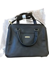 Nathalie Anderson Black Leather Satchel Bag With Adjustable Strap