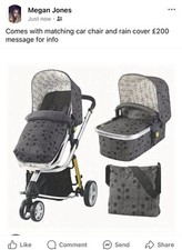 Cosatto Giggle 2 Comes With Matching Car Chair And Rain cover 