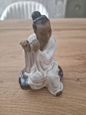 Vintage Chinese Mud Man Flute Player figurine From The 1950s