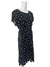 W Dress Size 3XL 22 Black Fit & Flare Belted Stretch Womens NEW EU50 RRP £30