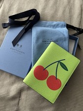 Smythson green leather - leather, /