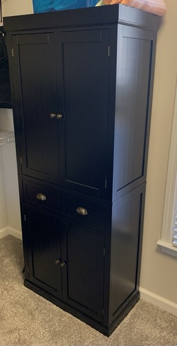Black tall wardrobe cabinet - tall,