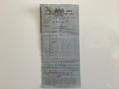 1899 victorian tax demand - 1899,