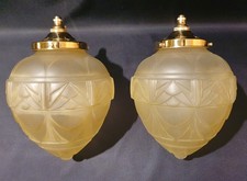 Antique pair of Art Deco glass