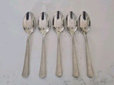 RARE 5 X Oneida Balmoral 13.2cm Tea Spoons Teaspoons Cutlery Stainless Steel VGC
