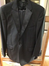 Jos A Bank 2PC Tuxedo Suit Mens 46L Black 100% Wool - New, No Tags - NICE!