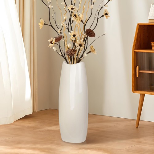 Tall white ceramic flower - ceramic,