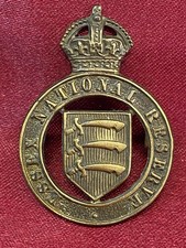 Genuine WW1 Essex National Reserve Brass Badge w/lugs