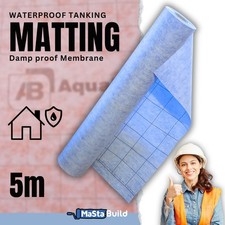 Waterproof Tanking Matting Damp-proof Membrane Wet Room System AQUA BUILD Blu 5m