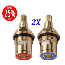 2PCS Universal Tap Inner Faucet Valves Brass Ceramic Disc Cartridge Replacements