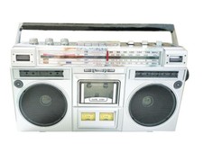 Class Retro Cassette Radio Bluetooth USB TF Stereo Getto Blaster Player - Silver