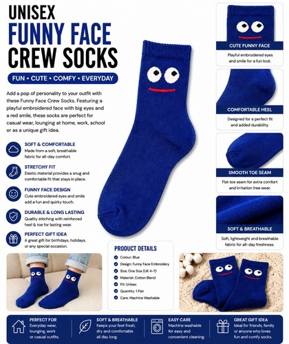 Unisex funny face crew - funny,