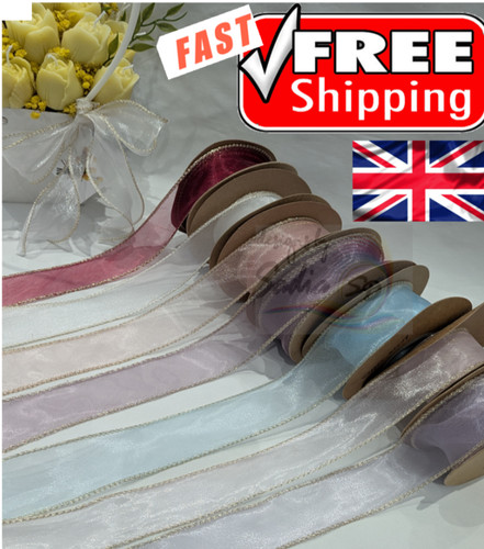 Wired organza ribbon with - organza,