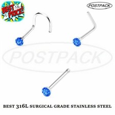 SILVER NOSE STUD STRAIGHT L