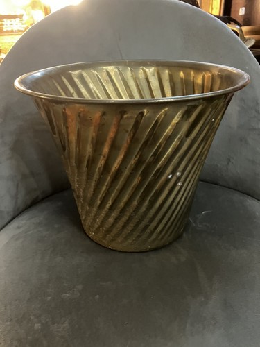 Vintage brass swirl plant pot - vintage,