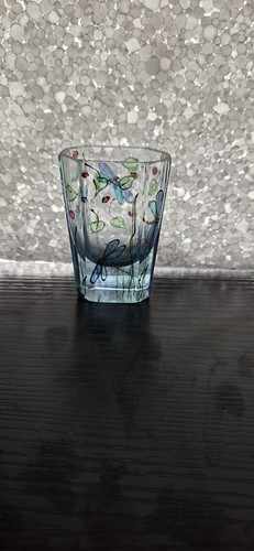 Vintage hand painted - hand, dragonfly