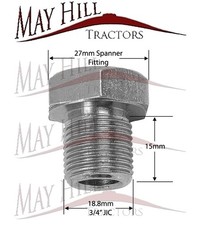 Sump Plug 3/4" JIC for Massey