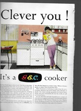 1960s Colour Advertisement for G.E.C. Cookers approx. 30cm x 22.5cm