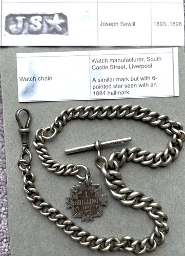 Antique silver double albert - silver,