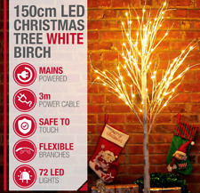 White Birch Twig Christmas Tree With Warm White Lights Pre-Lit Grade B Used