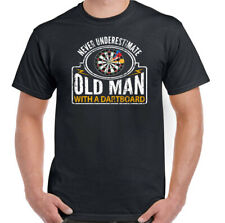 Darts T-Shirt Never Underestimate an Old Man With A Dartboard Mens Funny Flights