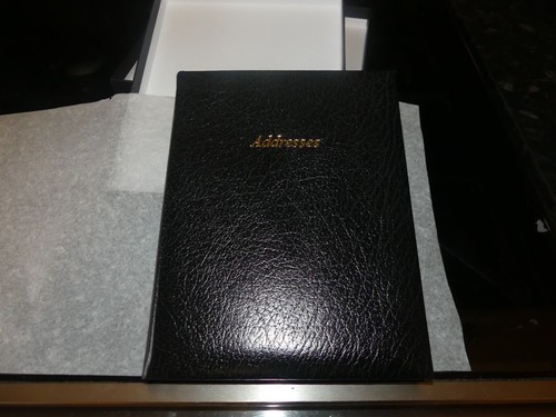 Real leather black addresses - leather,