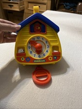 Kiddicraft 1980s Musical  Baby toy  Grandfather Cuckoo Clock pull cord working