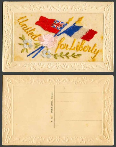 Ww1 silk embroidered - ww1, old