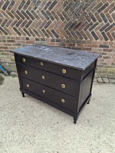 Antique french ebonized chest - antique,