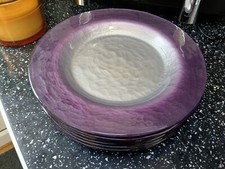 PORTMEIRION DUSK  GLASS SALAD PLATES X 6