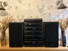 JVC Vintage HiFi Stack Stereo Record Player,Cassette Tape DX-E78BK, Free P&P