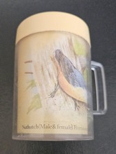 Karl pitwon mug Nuthatch wildlife thermal collectors insulex cup birds  vintage