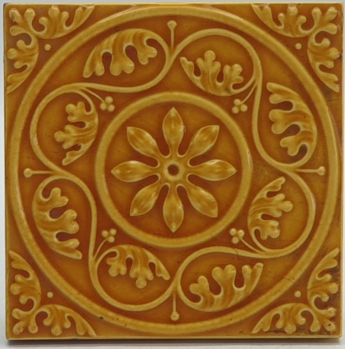 Antique tile floral - ,