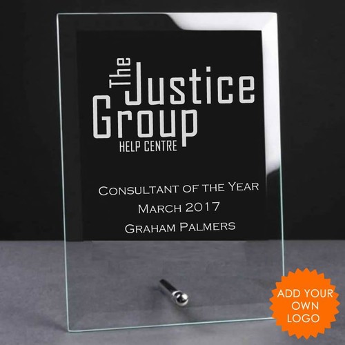Personalised logo glass plaque - personalised,