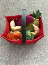 Ikea Latsas Kitchen Toy Role Play Felt Food & Shopping Basket Veg Fruit Bundle