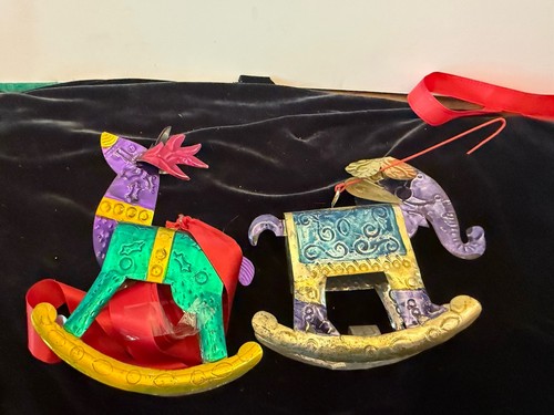 Tin ornament lot - tin, horse