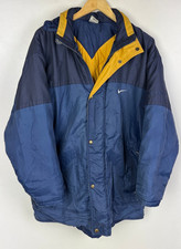 NIKE PADDED WINTER JACKET Size M (fits like Large) 42" Men's Rain Coat Navy Blue