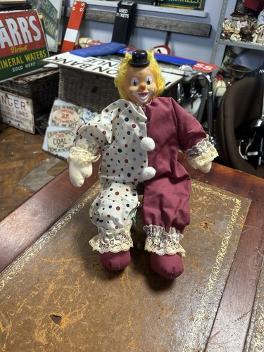 Vintage large plush toy clown - plush,