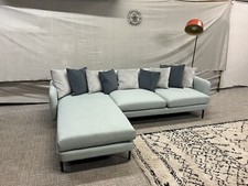 made.com Miro Corner Chaise Sofa in Light Aqua Green/Blue RRP £1150